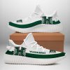 NCAA Hawaii Rainbow Warriors White Green Yeezy Boost Sneakers