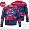 NBA Detroit Pistons Blue Red Ugly Christmas Sweater