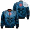 NBA Detroit Pistons Skull Flame Blue Bomber Jacket