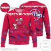NBA Detroit Pistons Red Snoopy Ugly Christmas Sweater