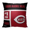 MLB Cincinnati Reds Colorblock Custom Name Square Pillow Case