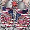 MLB Minnesota Twins American Flag Breaking Wall Custom Name Crocs