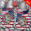 MLB Seattle Mariners American Flag Breaking Wall Custom Name Crocs