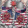 MLB Washington Nationals American Flag Breaking Wall Custom Name Crocs