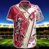 MLB Arizona Diamondbacks Red Gold Dancing Skeleton Hawaiian Shirt