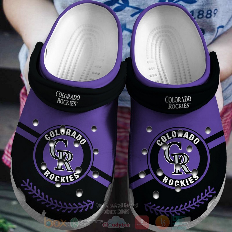 MLB Colorado Rockies Black Purple Crocs MLB Colorado Rockies Black Purple Crocs