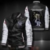 MLB Colorado Rockies Death Skulls Black White Leather Bomber Jacket
