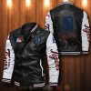 MLB Detroit Tigers Black White Leather Bomber Jacket