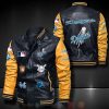 MLB Los Angeles Dodgers Black Yellow Leather Bomber Jacket