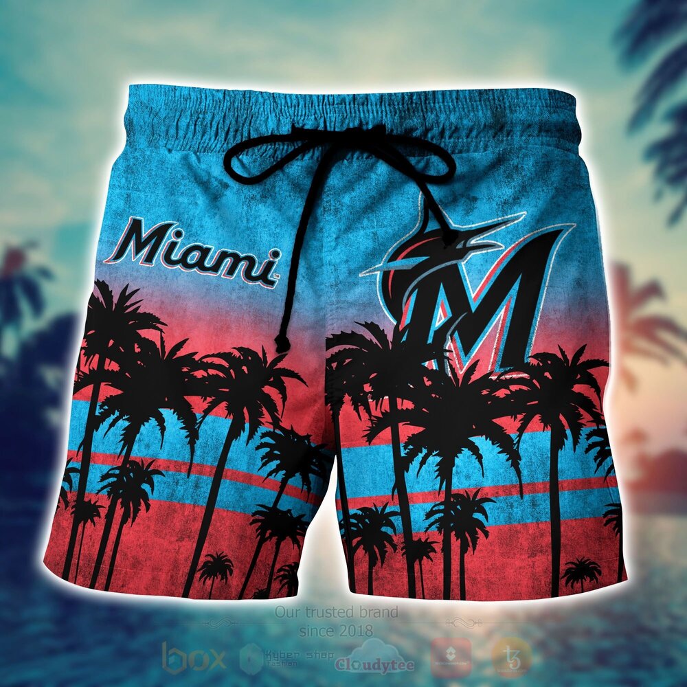 MLB Miami Marlins Coconut Tree Men Beach Shorts MLB Miami Marlins Coconut Tree Men Beach Shorts