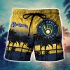 MLB Milwaukee Brewers Coconut Tree Men Beach Shorts