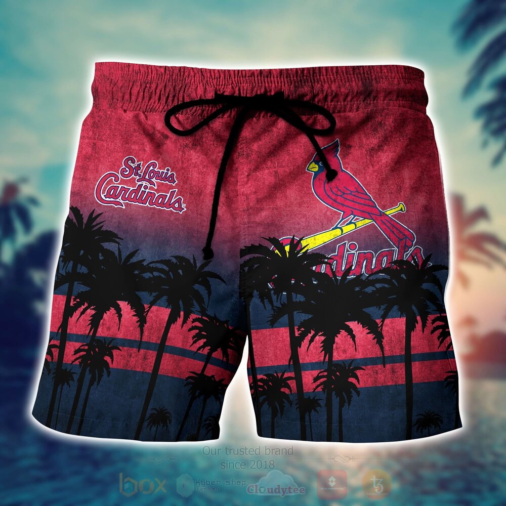 MLB St. Louis Cardinals Coconut Tree Men Beach Shorts MLB St. Louis Cardinals Coconut Tree Men Beach Shorts