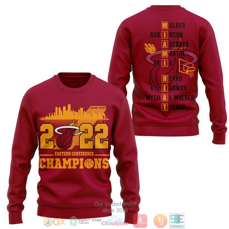 NBA Miami Heat Red Eastern Conference Champion 2022 Sweatshirt NBA Miami Heat Red Eastern Conference Champion 2022 Sweatshirt