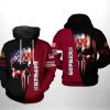 NCAA Minnesota Golden Gophers US Flag Skull Pullover Hoodie