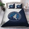 NBA Minnesota Timberwolves White Navy Half Bedding Set