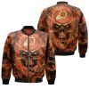 NBA Phoenix Suns Orange Smoke Skull Bomber Jacket