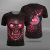 NBA Detroit Pistons Black Red Lava Skull T-Shirt
