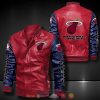 NBA Miami Heat Red Navy Blue Logo Team Leather Bomber Jacket