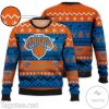 NBA New York Knicks Orange Bllue Ugly Christmas Sweater