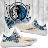 NBA Dallas Mavericks Blue Cream Scratch Yeezy Boost Sneakers