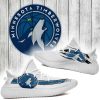 NBA Minnesota Timberwolves White Blue Scratch Yeezy Boost Sneakers