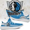 NBA Dallas Mavericks Blue Gray Yeezy Boost Sneakers
