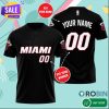 NBA Miami Heat Custom Name Numer Black T-Shirt