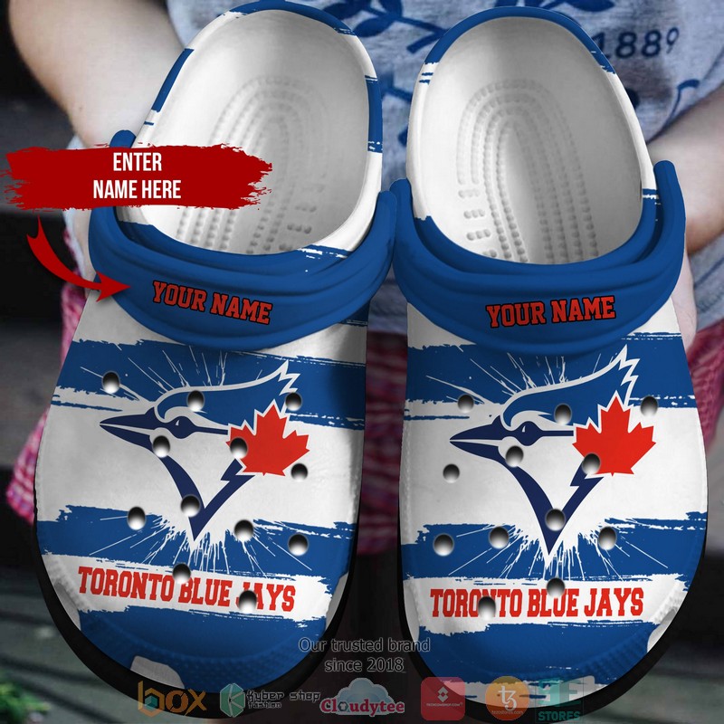 MLB Toronto Blue Jays Custom Name Blue White Crocs V2