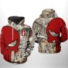 NCAA Stanford Cardinal Camo Veteran Hunting And Skull Pullover Hoodie
