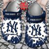 MLB New York Yankees White Blue Custom Name Crocs