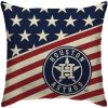 MLB Houston Astros American Flag Square Pillow Case