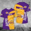 NBA Los Angeles Lakers Purple Golden T-Shirt