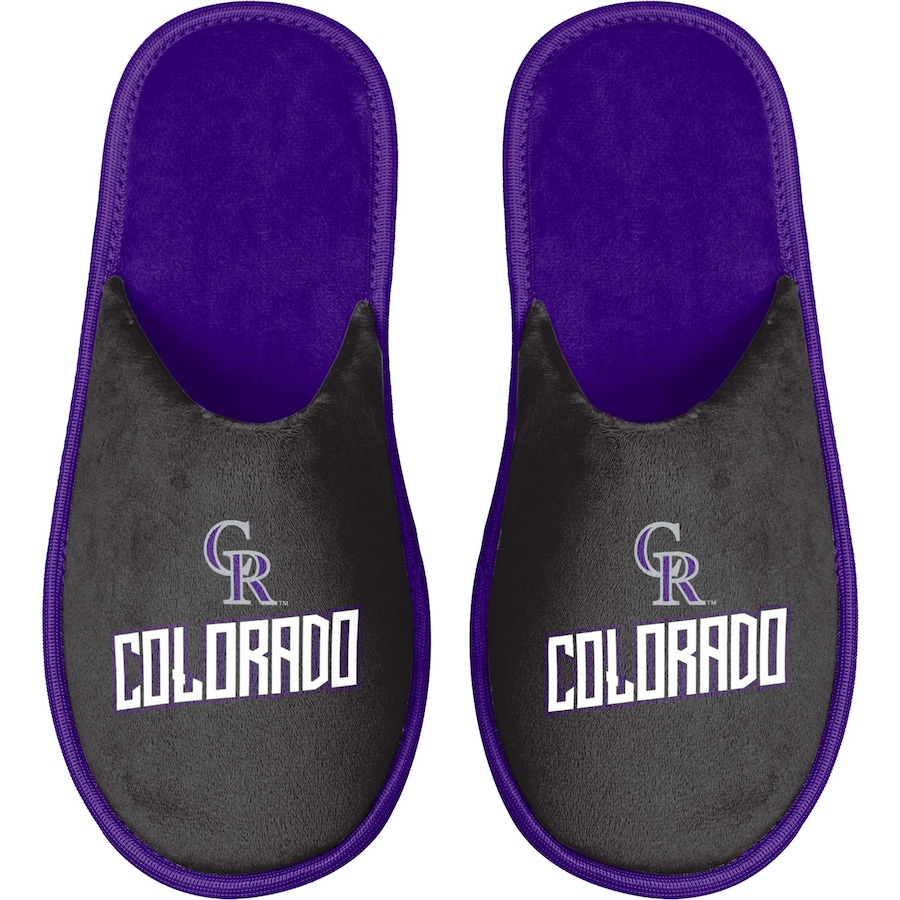 MLB Colorado Rockies Purple Black In-House Slippers MLB Colorado Rockies Purple Black In-House Slippers