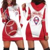 MLB Philadelphia Phillies Red White Women Hoodie Dress