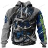 NBA Minnesota Timberwolves Custom Name Number Skull Zip Up Hoodie