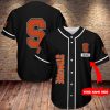 NCAA Syracuse Orange Black Custom Name Baseball Jersey