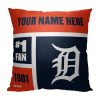 MLB Detroit Tigers Colorblock Custom Name Square Pillow Case