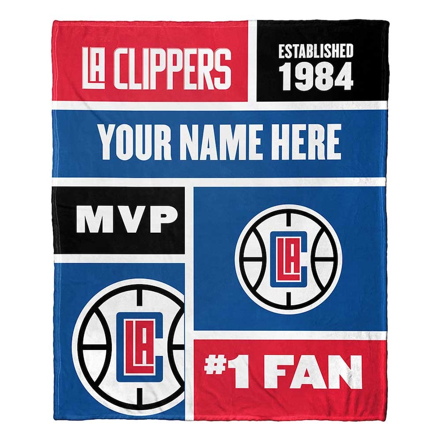 NBA Los Angeles Clippers Custom Name #1 Fan Fleece Blanket