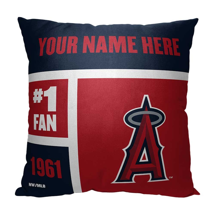 MLB Los Angeles Angels Colorblock Custom Name Square Pillow Case
