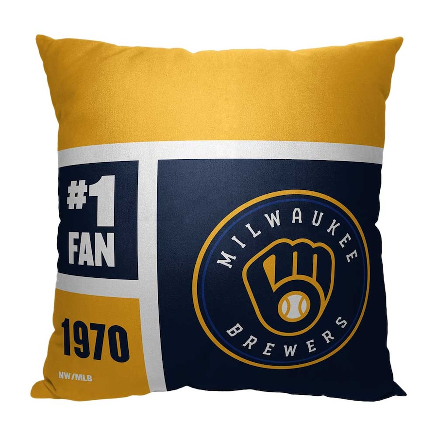 MLB Milwaukee Brewers Colorblock Custom Name Square Pillow Case MLB Milwaukee Brewers Colorblock Custom Name Square Pillow Case