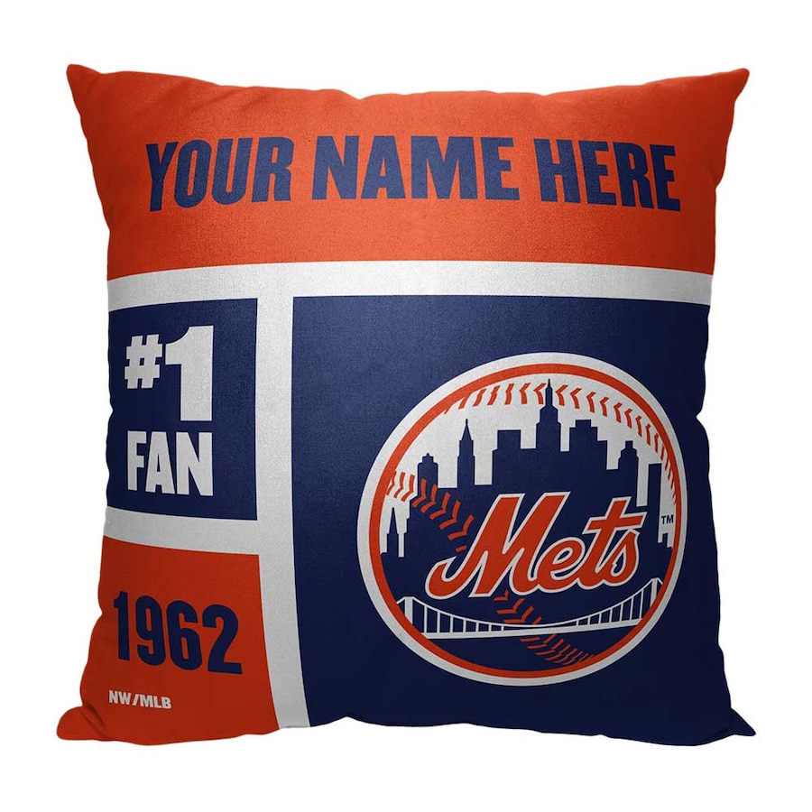 MLB New York Mets Colorblock Custom Name Square Pillow Case MLB New York Mets Colorblock Custom Name Square Pillow Case