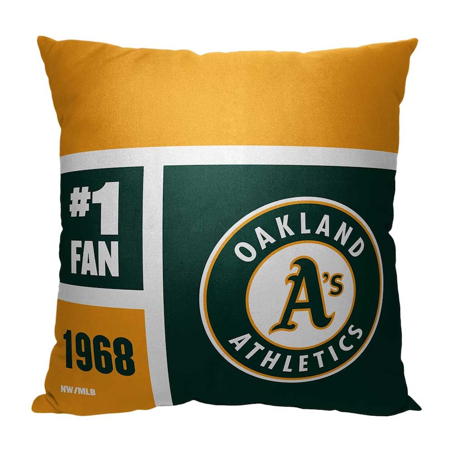 MLB Oakland Athletics Colorblock Custom Name Square Pillow Case