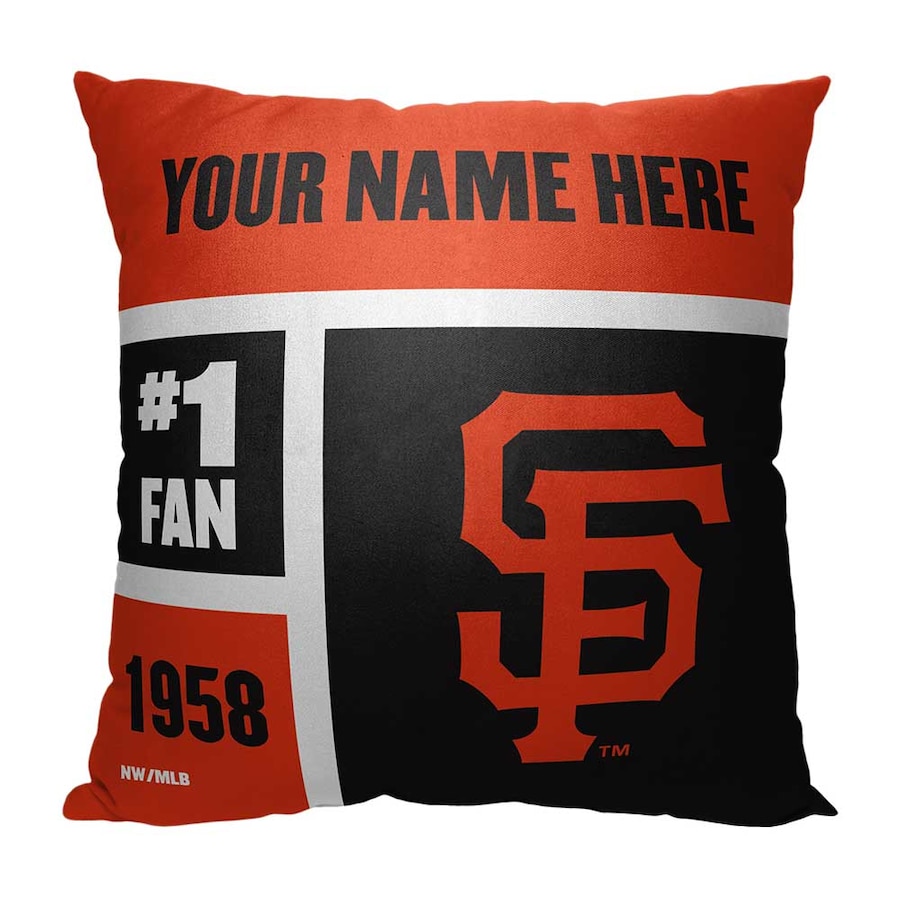 MLB San Francisco Giants Colorblock Custom Name Square Pillow Case
