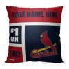 MLB St. Louis Cardinals Colorblock Custom Name Square Pillow Case