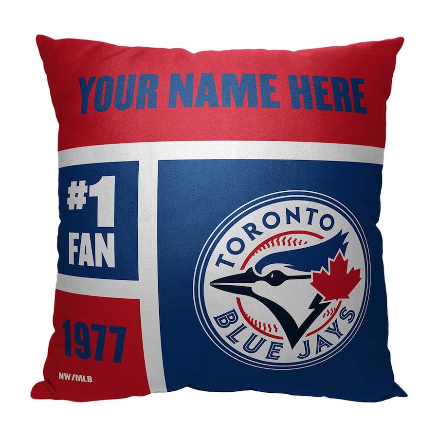 MLB Toronto Blue Jays Colorblock Custom Name Square Pillow Case