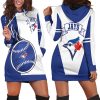 MLB Toronto Blue Jays White Blue Women Hoodie Dress