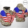 NCAA Connecticut Huskies US Flag Camo Veteran Pullover Hoodie