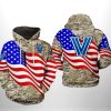 NCAA Villanova Wildcats US Flag Camo Veteran Pullover Hoodie
