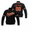 MLB Baltimore Orioles Custom Name Number Black Bomber Jacket