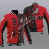 NBA Portland Trail Blazers Red Black Scratch Baseball Jacket